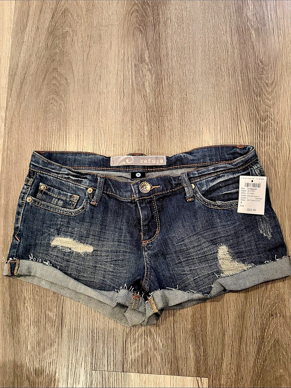 Celebrity Pink Ripped Denim Shorts Denim Jean Shorts Size 7 NWT